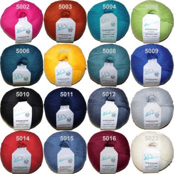 Supersocke Merino Sockenwolle 6-fach filzfrei 375m 150g Uni Sort. 321