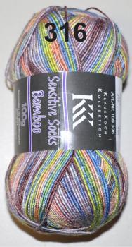 100g KKK Sensitive Bamboo Sockenwolle 4-fach ohne Wolle vegan für Wollallergiker