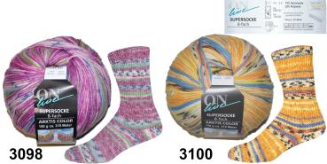 Supersocke Sockenwolle Merino 8-fach filzfrei 315m 150g Arktis Color 375