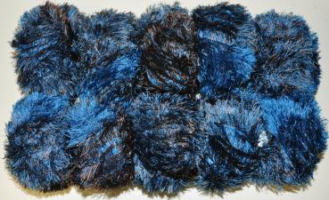 500g (10 x 50g) Palazzo Flauschgarn Fransenwolle Lana Grossa Fb. 707 blau-braun