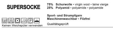 Socken maschinengestrickt aus SUPERSOCKE Sockenwolle wie handgestrickt Gr. 45-46