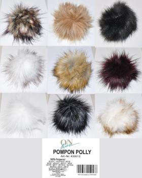 Fell Bommel Pompon Polly Kunst-Fell Kunst-Pelz ca. 12-14cm hochwertig Druckknopf