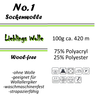 400g Lieblings Wolle No.1 Sockenwolle ohne Wolle vegan Wollallergiker geeignet