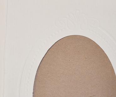 Grußkarte zum Sticken m. Material, Passepartout-Karte geprägt hochwertig, Kuvert