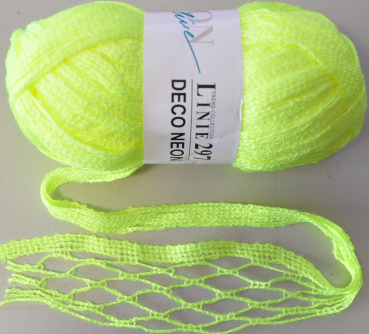 Preview: 100g DECO Neon ONline Garne stricken basteln dekorieren Schalwolle neongelb 905