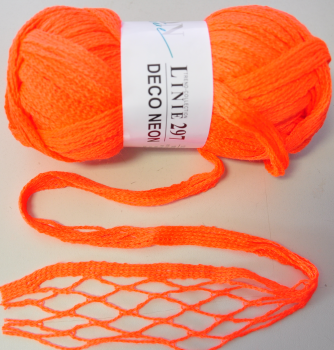 Preview: 100g DECO Neon ONline Garn stricken basteln dekorieren Schalwolle neonorange 906