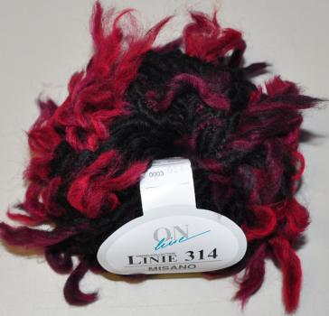 Preview: 1000g Misano Linie 314 ONline Garne Fransengarn Effektgarn Fb 03 rot bis weinrot