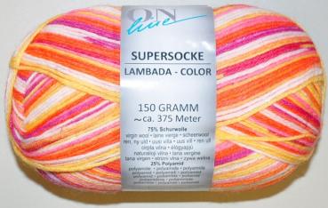 150g Supersocke 6-fach Lambada-Color Sockenwolle Strumpfwolle filzfrei Fb.1841