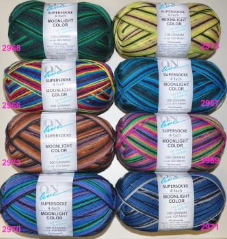 800g (8x100g) Supersocke Moonlight-Color Sockenwolle Aloe Vera Loloba Öl 4-fach