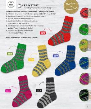 Preview: 100g Flotte Socke Sockenwolle Perfect Stripes 4-fach filzfrei von Rellana