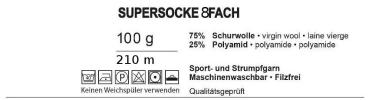 100g Sockenwolle Supersocke Country color filzftei 8-fach 1545