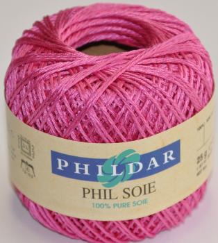 25g Phil Soie reine Seide von Phildar, fuchsia-magenta, ideal auch für Sophie Scarf