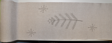 5,0 m Rico Leinen Stickband 20cm breit gezeichnet 11 Fd. Reststück Abverkauf