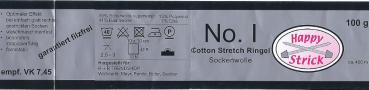 No. 1  Sockenwolle Cotton Stretch Ringel-Color Strumpfwolle 100g ca. 460m