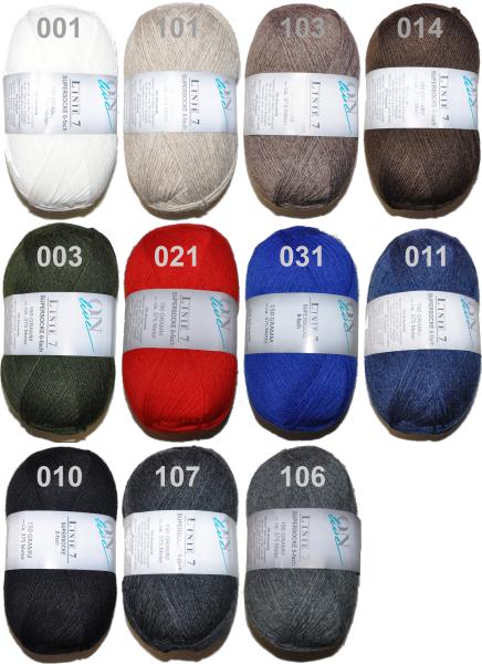 Supersocke Sockenwolle 6-fach uni filzfrei 375m 150g Linie 7