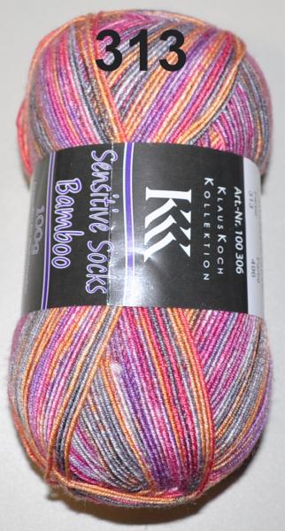 100g KKK Sensitive Bamboo Sockenwolle 4-fach ohne Wolle vegan für Wollallergiker