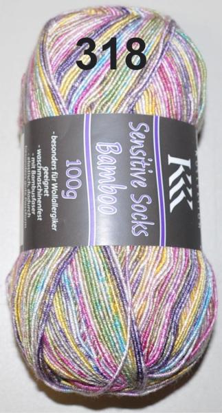 100g KKK Sensitive Bamboo Sockenwolle 4-fach ohne Wolle vegan für Wollallergiker