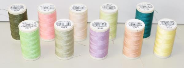 10 x 100m Spule Nähgarn Coats Mez Duet Nr. 100, 100% Polyester reißfest, 5002