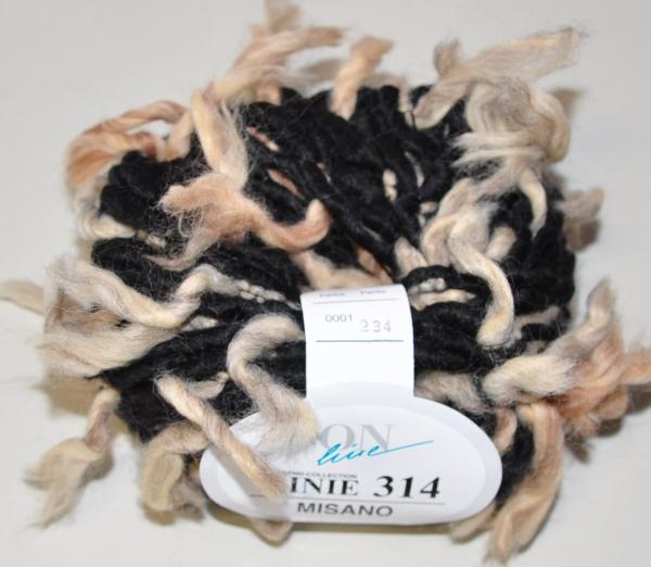 1000g (20x50g)  Misano Linie 314 ONline Garne Fransengarn super effektvoll Fb 01