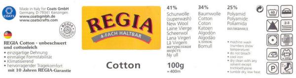 Regia Cotton Sockenwolle Strumpfwolle mit Baumwolle filzfrei 100g ca. 400m