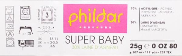 25g Phildar Super Baby in gedecktem orange ziegel mit 30% Lambswool