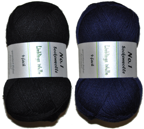 100g Sockenwolle No. 1, Lieblings Wolle, 4-fach 4-fädig garantiert filzfrei