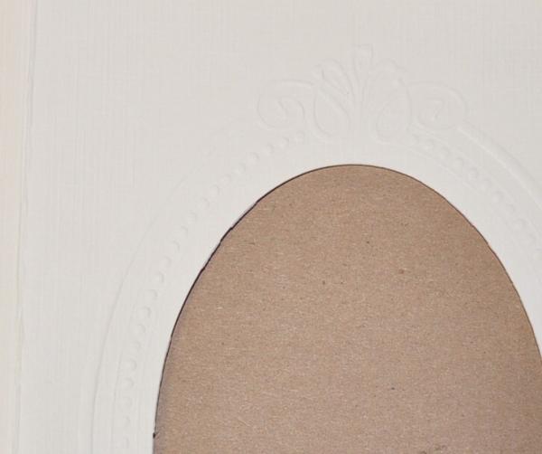 Grußkarte zum Sticken m. Material, Passepartout-Karte geprägt hochwertig, Kuvert