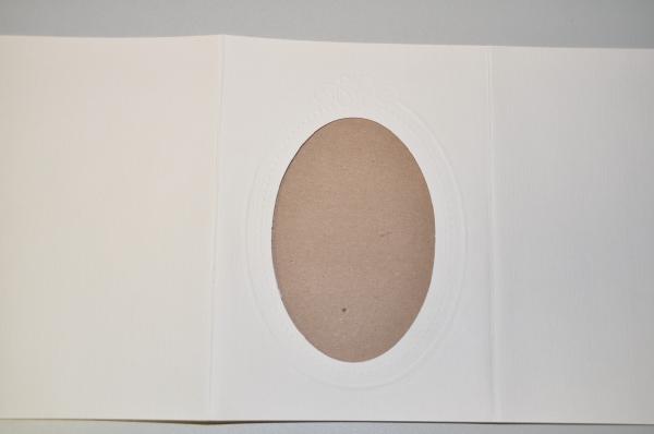 Grußkarte zum Sticken m. Material, Passepartout-Karte geprägt hochwertig, Kuvert