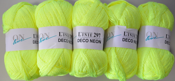 500g DECO Neon ONline Garne stricken basteln dekorieren Schalwolle neongelb 905