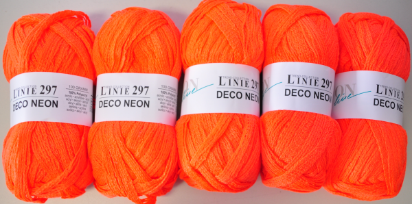 500g DECO Neon ONline Garn stricken basteln dekorieren Schalwolle neonorange 906