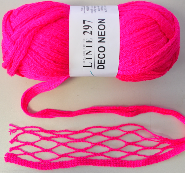 500g DECO Neon ONline Garne stricken basteln dekorieren Schalwolle neonpink 907