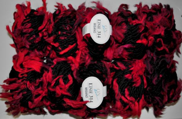 500g Misano Linie 314 ONline Garne Fransengarn Effektgarn Fb 03 rot bis weinrot