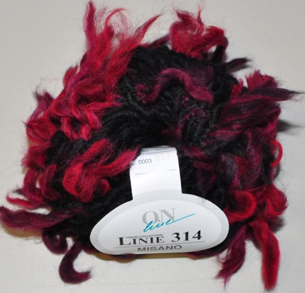 500g Misano Linie 314 ONline Garne Fransengarn Effektgarn Fb 03 rot bis weinrot