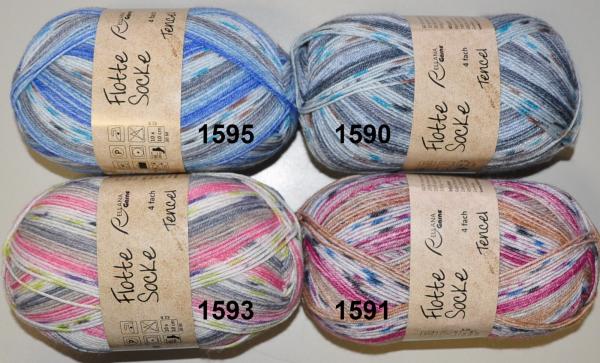 100g Flotte Socke Sockenwolle Tencel 4-fach filzfrei von Rellana Farbauswahl