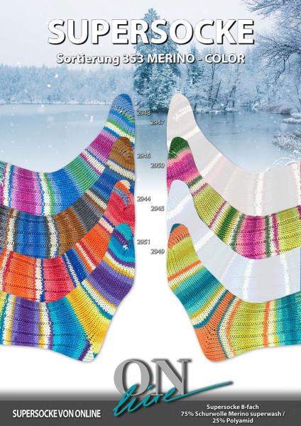 Supersocke Merino Color Sockenwolle Strumpfwolle filzfrei 8-fach 8 -fädig So 353