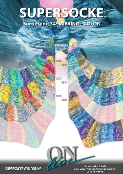 Supersocke Merino Color Sockenwolle Strumpfwolle filzfrei 6-fach 6-fädig Sort349