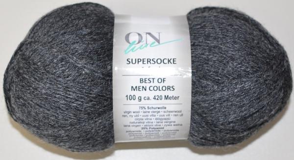 100g Supersocke Sockenwolle Strumpfwolle 4-fach filzfrei Fb. 2093 anthrazit