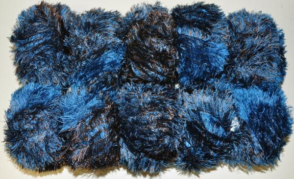 50g Palazzo Flauschgarn Fransenwolle von Lana Grossa Fb. 707 blau-braun