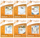 90 x 90 cm Mitteldecke zum sticken Stickdecke Stickpackung mit Material Hohlsaum