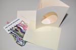 Grußkarte zum Sticken m. Material, Passepartout-Karte geprägt hochwertig, Kuvert